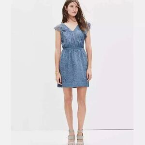 Madewell Lace Flutter Sleeves A-Line Midi Dress